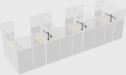 U-shaped cubicle