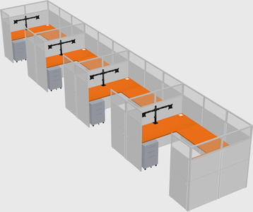 U-shaped cubicle