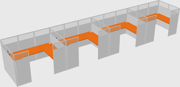 U-shaped cubicle