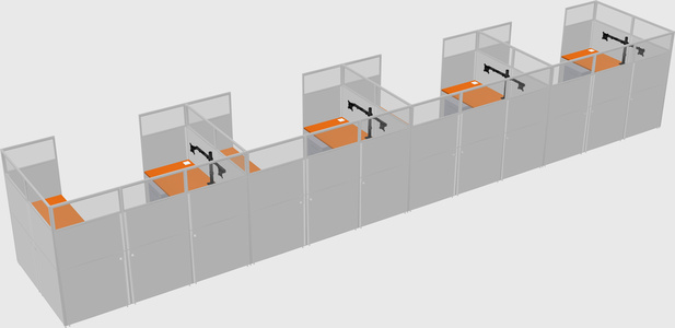U-shaped cubicle