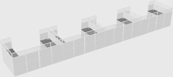 U-shaped cubicle