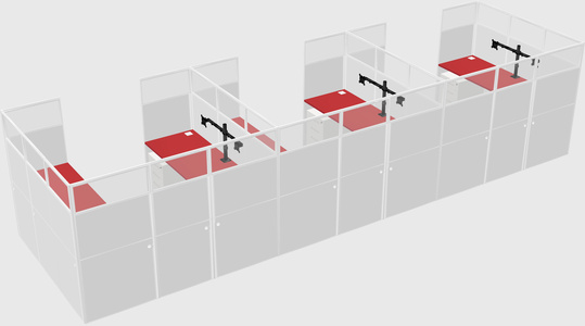 U-shaped cubicle