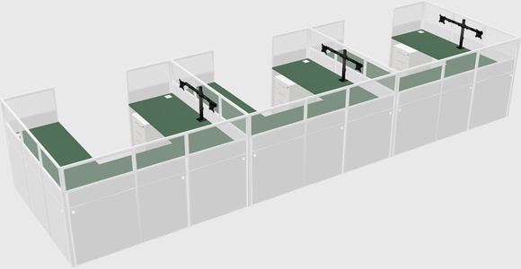 U-shaped cubicle