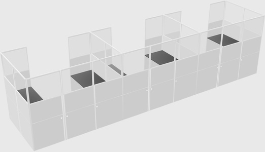 U-shaped cubicle