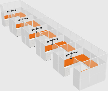 U-shaped cubicle