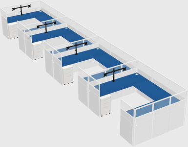 U-shaped cubicle