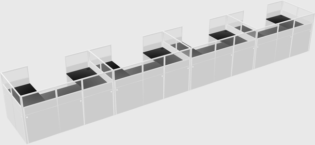 U-shaped cubicle