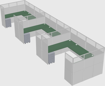 U-shaped cubicle