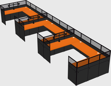 U-shaped cubicle