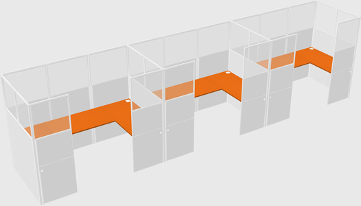 U-shaped cubicle
