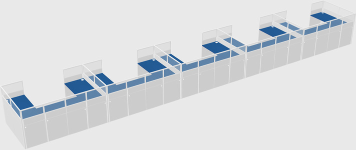 U-shaped cubicle