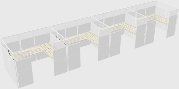 U-shaped cubicle