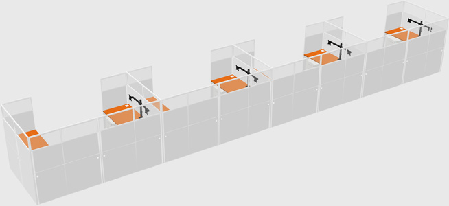 U-shaped cubicle