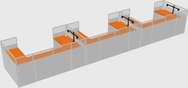 U-shaped cubicle