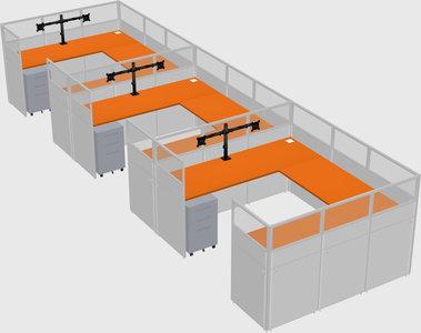 U-shaped cubicle