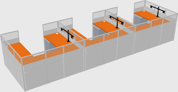 U-shaped cubicle