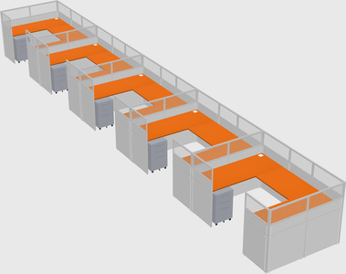U-shaped cubicle