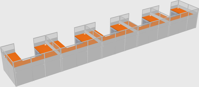 U-shaped cubicle