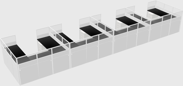 U-shaped cubicle