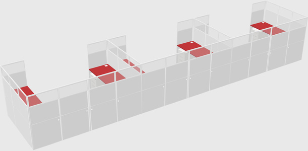 U-shaped cubicle