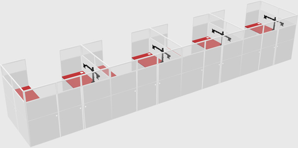 U-shaped cubicle