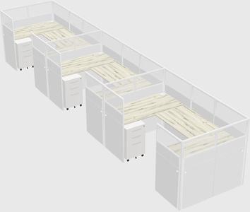 U-shaped cubicle