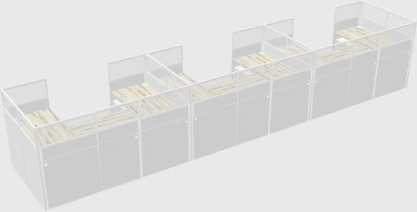 U-shaped cubicle