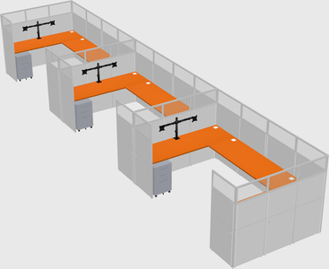 U-shaped cubicle