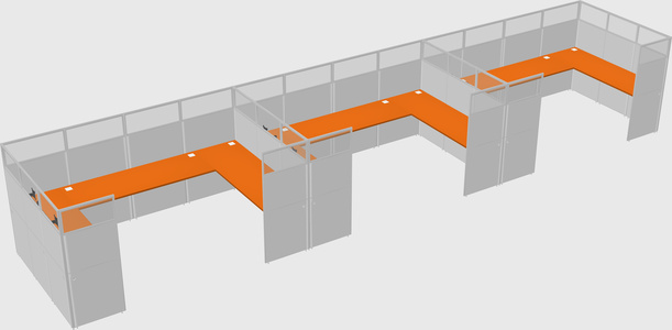 U-shaped cubicle