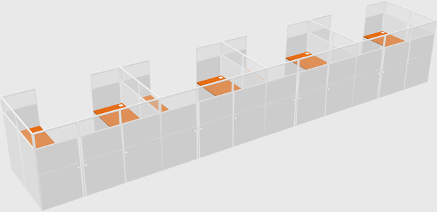 U-shaped cubicle