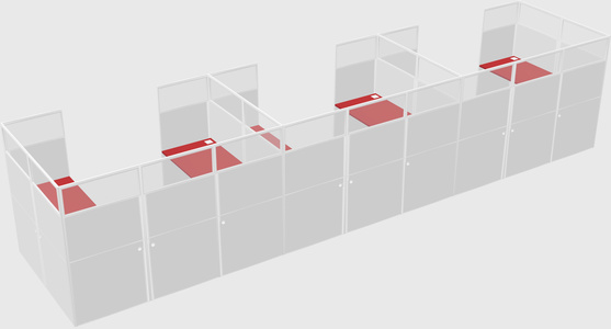 U-shaped cubicle