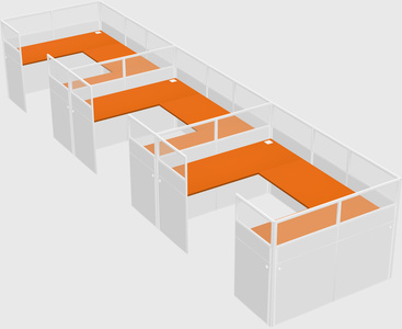 U-shaped cubicle