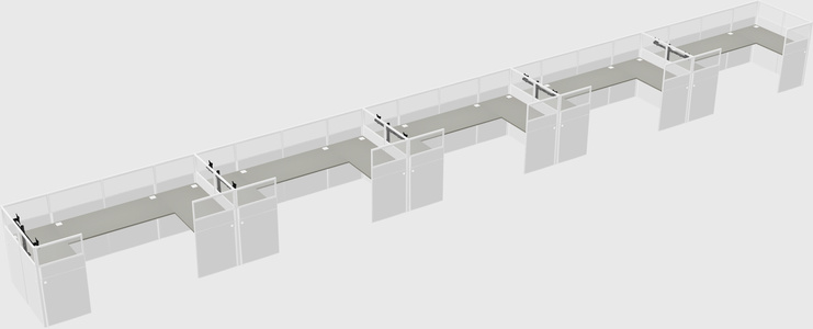 U-shaped cubicle