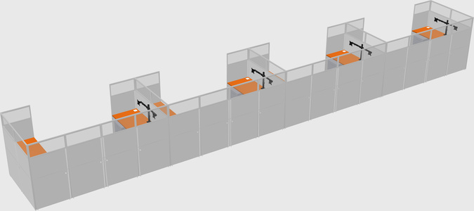 U-shaped cubicle