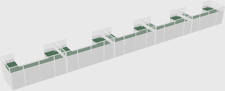 U-shaped cubicle