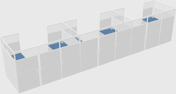 U-shaped cubicle