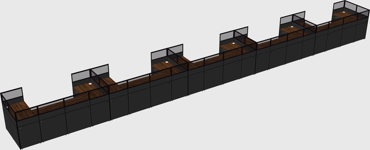U-shaped cubicle