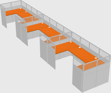 U-shaped cubicle
