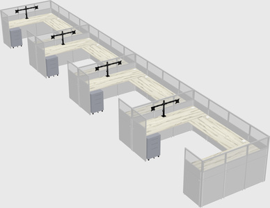 U-shaped cubicle