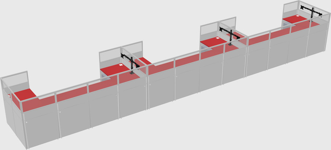 U-shaped cubicle