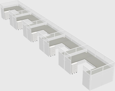 U-shaped cubicle