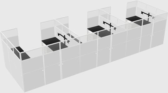 U-shaped cubicle