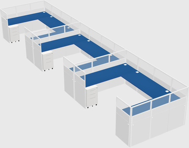 U-shaped cubicle