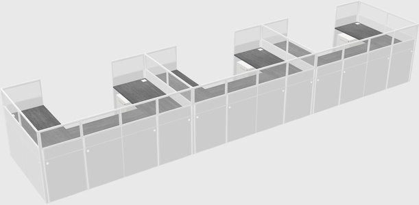U-shaped cubicle