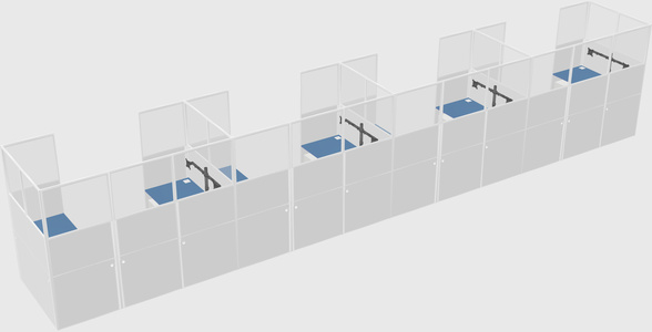 U-shaped cubicle