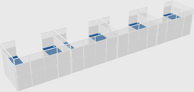 U-shaped cubicle