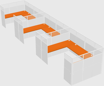 U-shaped cubicle