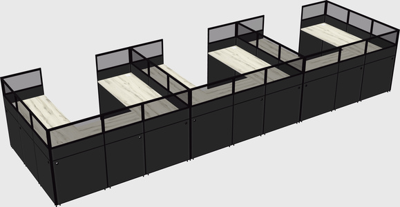 U-shaped cubicle