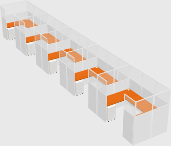 U-shaped cubicle