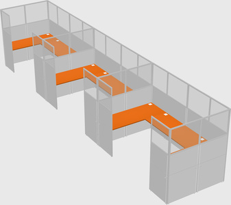 U-shaped cubicle